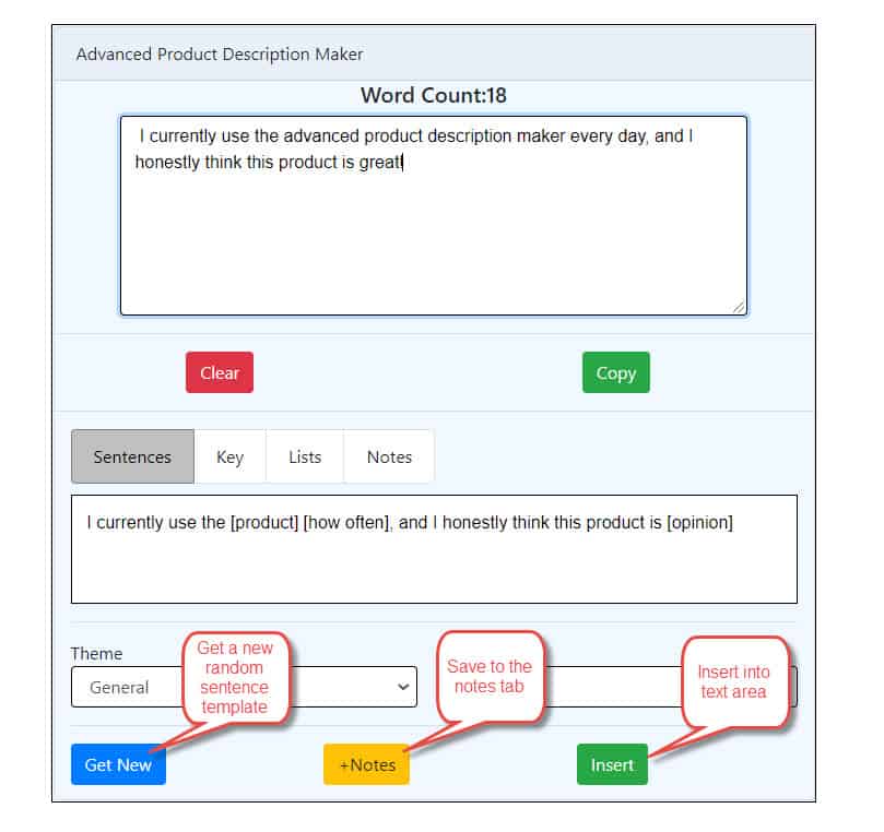 sentence templates